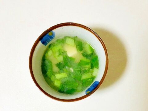 豆腐と小松菜の簡単味噌汁